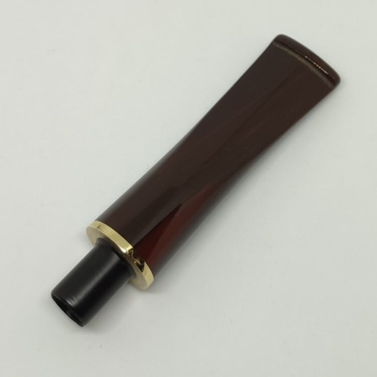 Padonio Padonio Pfeifenmundstück gerade, braun, Goldring, Acryl (Nr. 10)