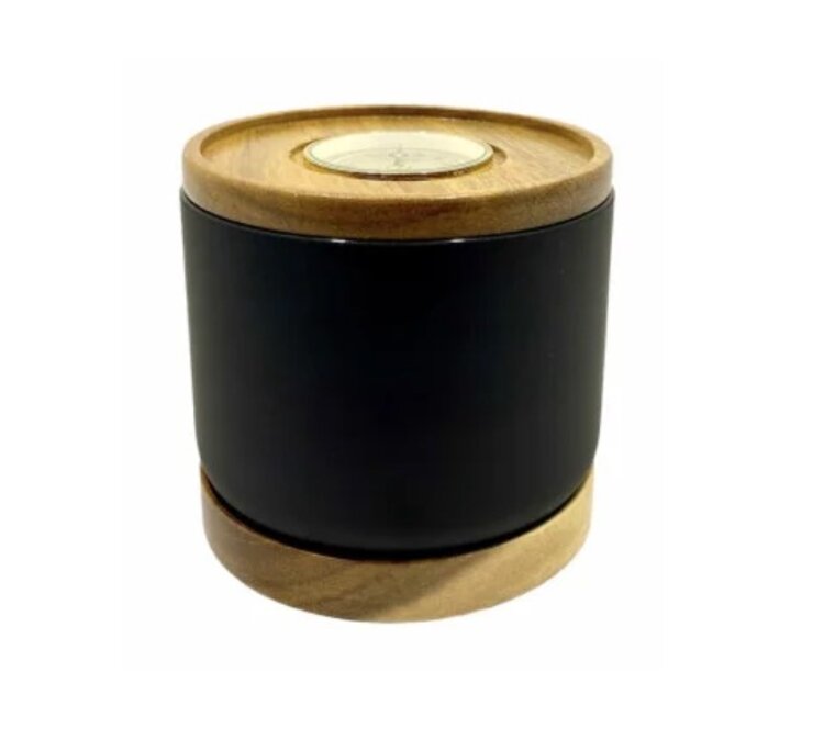 Adorini adorini Tabaktopf, matt schwarz, mit Hygrometer