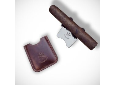 Les Fines Lames Zigarrenhalter mit Kalbsleder-Etui Cognac für 1 Zigarre