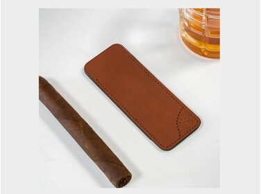 Les Fines Lames Le Petit Vintage Racing Lederetui für Zigarrenmesser Braun