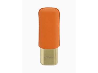 S.T. Dupont Zigarrenetui Leder Orange/Gold für 2 Zigarren 183256