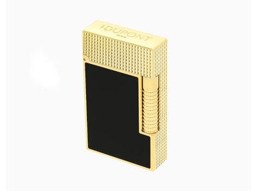 S.T. Dupont  Feuerzeug Le Grand Schwarz Naturlack/Gelbgold Diamond Head
