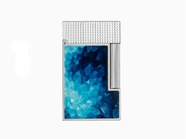 S.T. Dupont Ligne 2 Cling Géode Blue Feuerzeug Blau/Palladium C16035CL