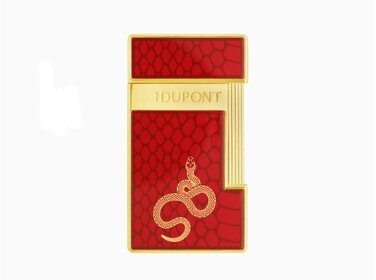S.T. Dupont Slimmy Red Snake Feuerzeug Rot/Gold 028075