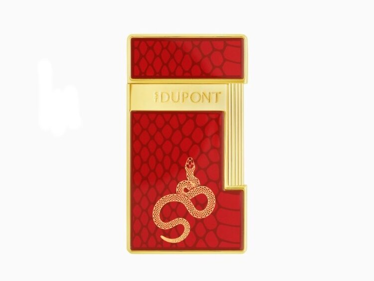 S.T. Dupont S.T. Dupont Slimmy Red Snake Feuerzeug Rot/Gold 028075