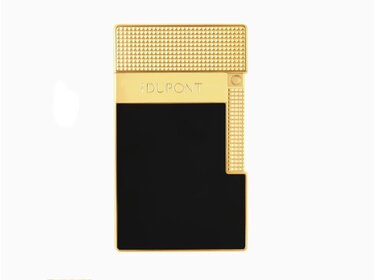 S.T. Dupont Tischfeuerzeug Doppelflamme Schwarzlack/Gold T20100