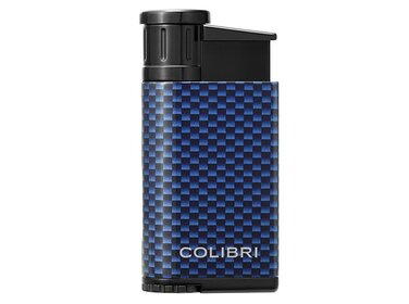 Colibri Evo CF Feuerzeug Blau mit Schrägflamme, Karbon