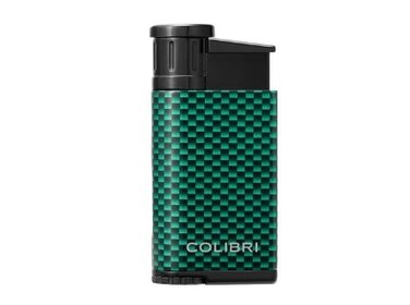 Colibri Evo CF Feuerzeug Grün mit Schrägflamme, Karbon