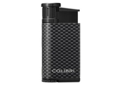 Colibri Evo CF Feuerzeug Schwarz mit Schrägflamme, Karbon