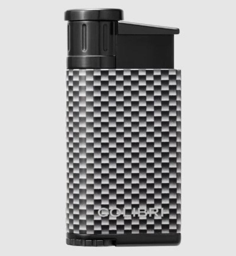 Colibri Colibri Evo CF Feuerzeug Weiss/Silber mit Schrägflamme, Karbon