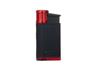 Colibri Evo Feuerzeug Schwarz/Rot mit Schrägflamme