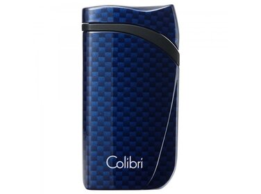 Colibri Falcon Carbon Fiber Feuerzeug Blau mit Jet-Flamme
