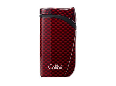 Colibri Falcon Feuerzeug Carbon Rot mit Single-Jet-Flamme