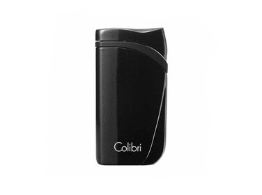 Colibri Falcon Feuerzeug Metallic Schwarz mit Single-Jet-Flamme