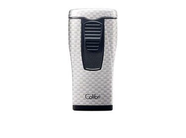 Colibri  Feuerzeug Monaco Silber Carbon mit 3-fach Jet