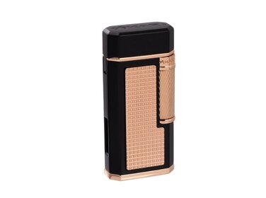 Xikar Feuerzeug Ardore Schwarz/Roségold Doppel-Softflamme
