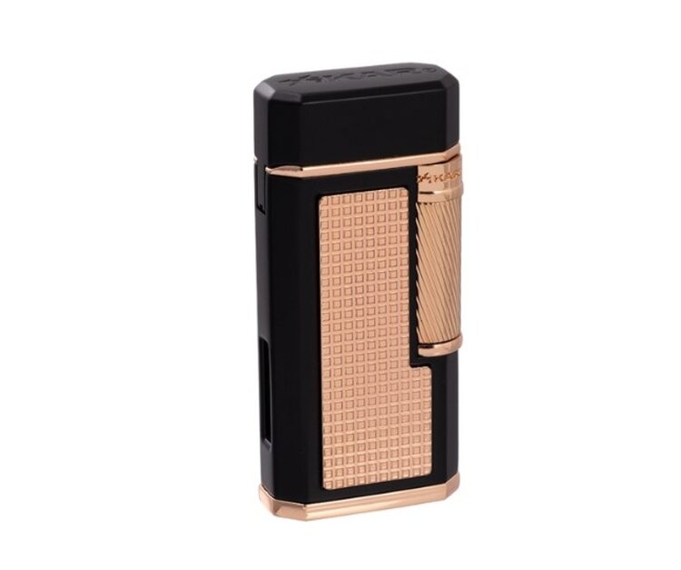 Xikar Xikar Ardore Zigarrenfeuerzeug Schwarz / Roségold mit Doppel-Softflamme