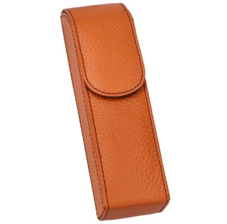 Adorini Adorini Zigarrenetui Leder Orange für 2 Zigarren 17,5 cm