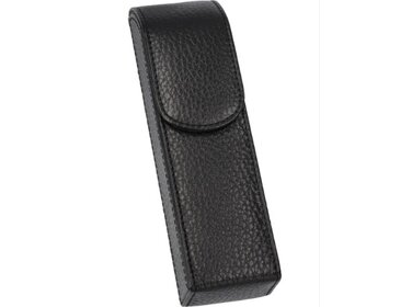 Adorini Zigarrenetui Leder Schwarz für 2 Zigarren 17,5 cm