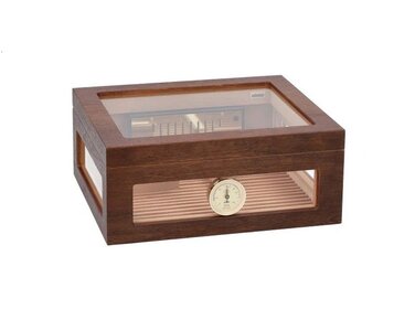Adorini Humidor Treviso Walnut M Deluxe rundum verglast für 75 Zigarren