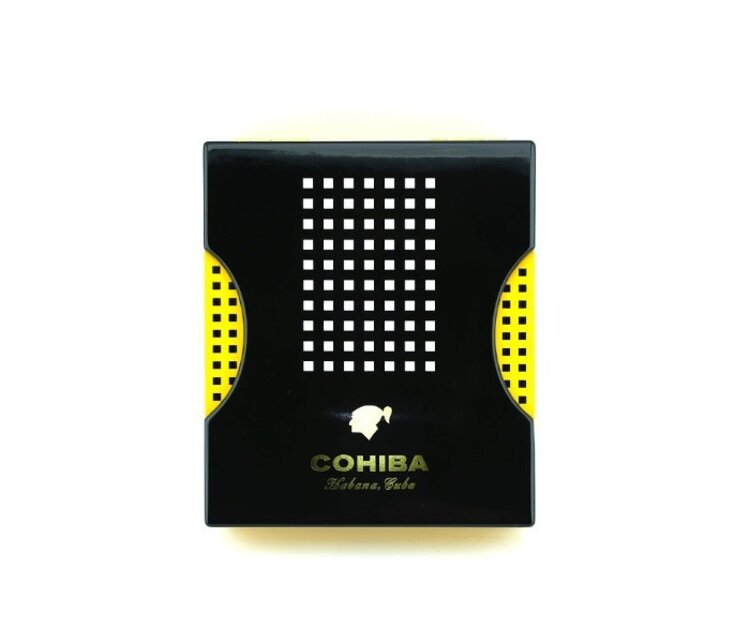 Cohiba Cohiba Reisehumidor Zedernholz Schwarz-Gelb für 5-6 Zigarren