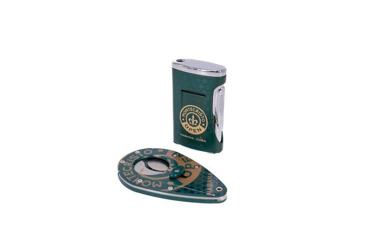 Montecristo Open Zigarren-Set Feuerzeug und Doppelklingen-Cutter
