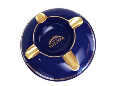 Partagas Linea Maestra Aschenbecher Porzellan Blau für 4 Zigarren