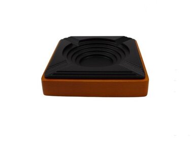 Passatore Zigarren-Aschenbecher Aluminium Schwarz mit Holzfuss für 4 Zigarren