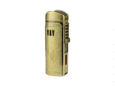 Passatore Trinidad Zigarrenfeuerzeug 3-fach Jet Antikmessing mit Bohrer 8 mm