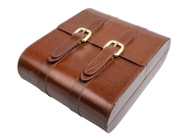Passatore Reisehumidor Büffelleder für 8 Zigarren mit Cutter-Tasche (Outlet)