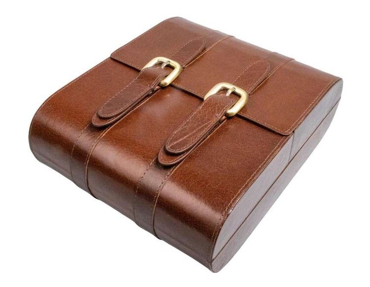 Passatore Passatore Reisehumidor Büffelleder für 8 Zigarren mit Cutter-Tasche (Outlet)
