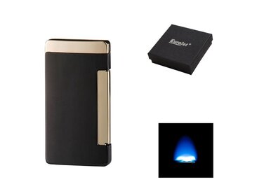 Eurojet C Flat Luxus Feuerzeug Schwarz/Gold (Outlet)