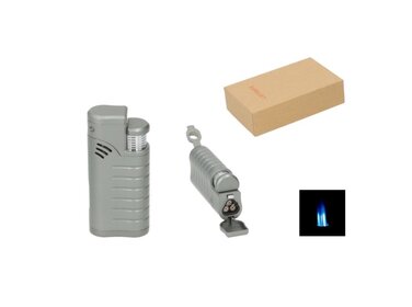 Eurojet Feuerzeug 3-fach Jet Silber mit ausklappbarem Bohrer 10 mm