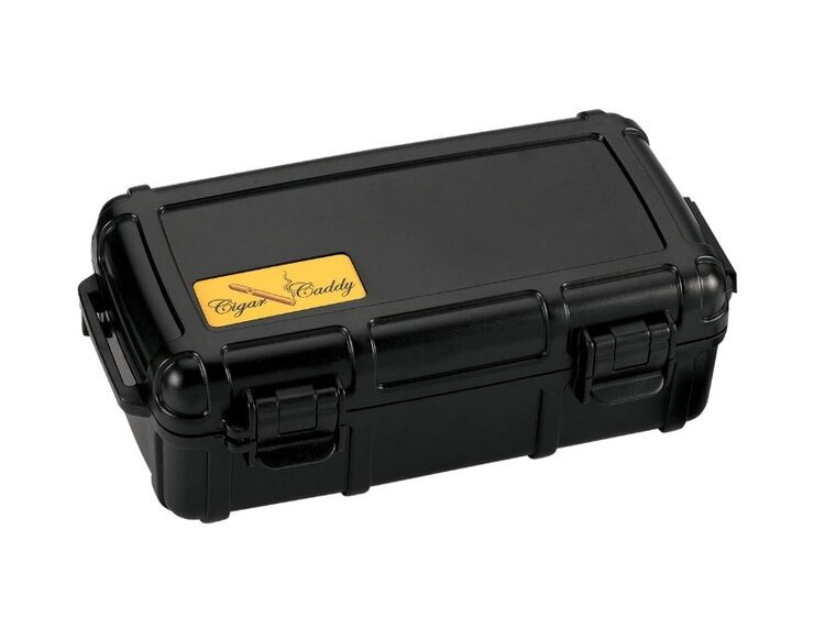Cigar Caddy Cigar Caddy Reisehumidor Schwarz mit Befeuchter für 10 Zigarren