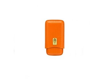 Lubinski Etui Leder geprägt Orange für 3 Zigarren
