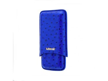 Lubinski Etui Leder Strauss Blau für 3 Zigarren