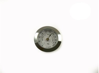 Angelo Hygrometer analog Chrom 25 mm mit weissem Zifferblatt