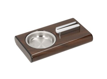 Angelo Aschenbecher Holz-Optik Braun Hochglanz für 1 Zigarre