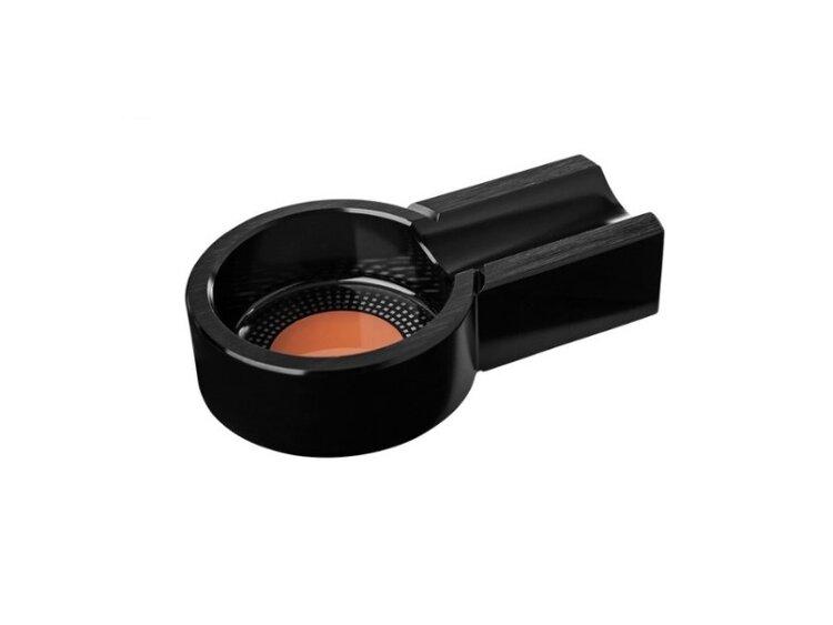 Angelo Zigarrenaschenbecher Metall Schwarz mit orangem Angelo-Emblem für 1 Zigarre