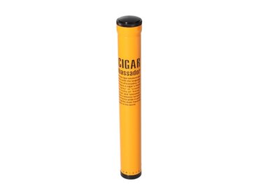 Angelo Reisehumidor Röhre Metall Orange mit Befeuchter für 1 Zigarre