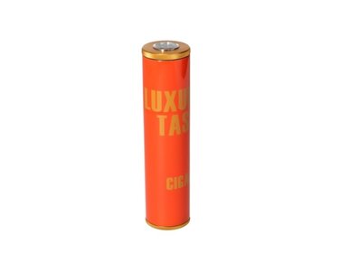 Angelo Reisehumidor Röhre Orange mit Hygrometer für 3-5 Zigarren