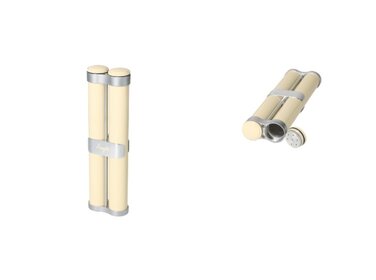 Angelo Etui Aluminium Creme-Silber mit 2 Befeuchtern für 2 Zigarren
