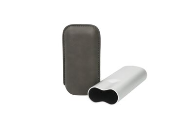 Angelo Etui Aluminium Silber-Grau teleskopisch für 2 Zigarren