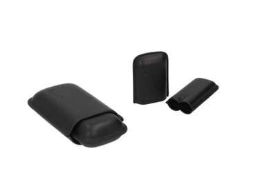 Angelo Teleskop-Etui Kunstleder Schwarz 12 cm 2 Zigarren Ringmass 53