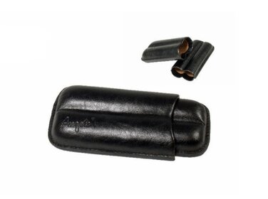 Angelo Etui Kunstleder Schwarz für 2 Zigarren bis Ringmass 53