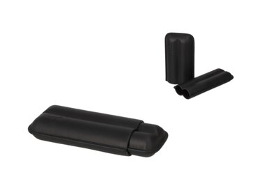 Angelo Teleskop-Etui Kunstleder Schwarz für 2 Zigarren bis Ringmass 45