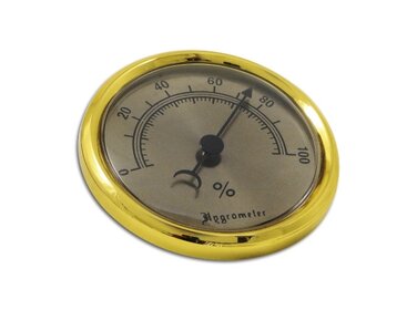 Angelo Hygrometer analog Gold gross mit Klebefläche