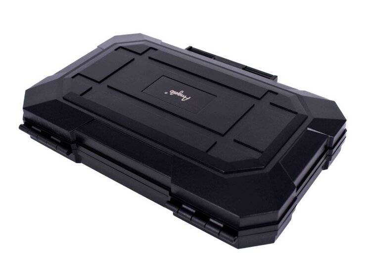 Angelo Zigarren-Reisehumidor Schwarz stossfest mit Befeuchter für 5 Zigarren bis 20 cm