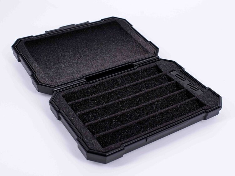Angelo Zigarren-Reisehumidor Schwarz stossfest mit Befeuchter für 5 Zigarren bis 20 cm