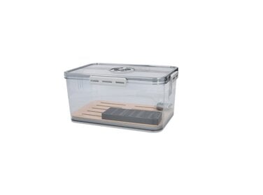 Angelo Humidor Clickbox Rauchglas-Optik mit Hygrometer für 75 Zigarren